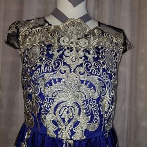 Blue and gold dress
